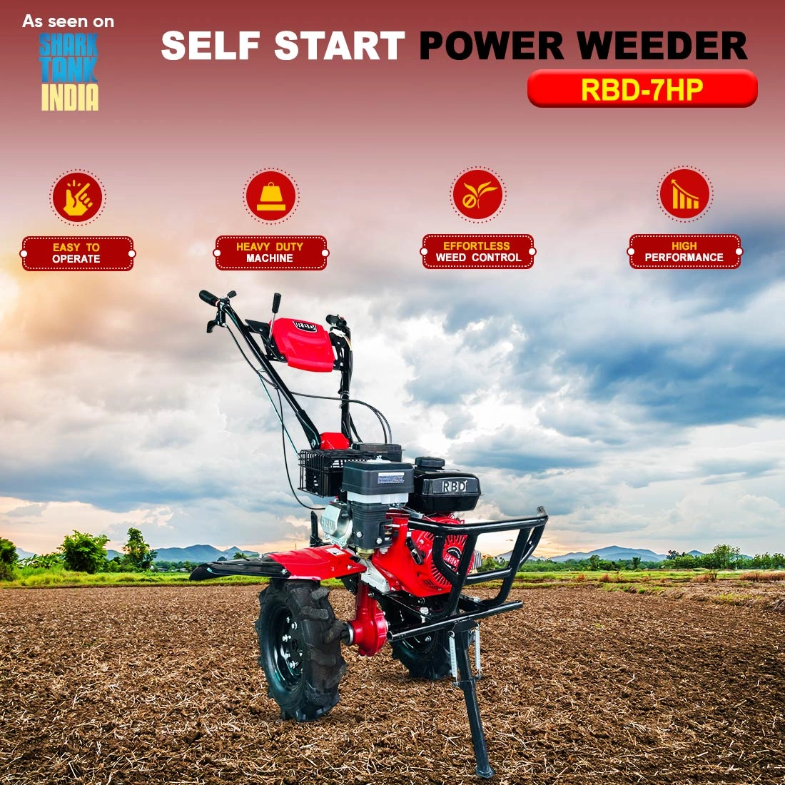 RBD 7 HP Self Start Power Weeder RBD 7 HP Self Start Power Weeder