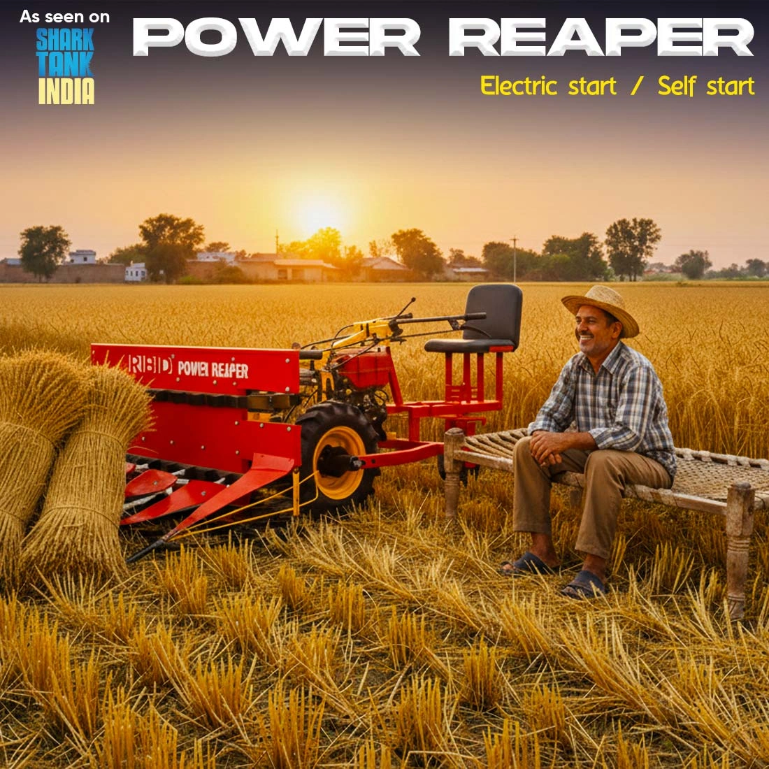 RBD Self Start Power Reaper 10 HP With Seat RBD Self Start Power Reaper 10 HP With Seat