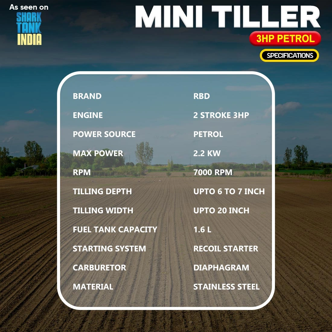 RBD Mini Weeder 3HP RBD Mini Weeder 3HP