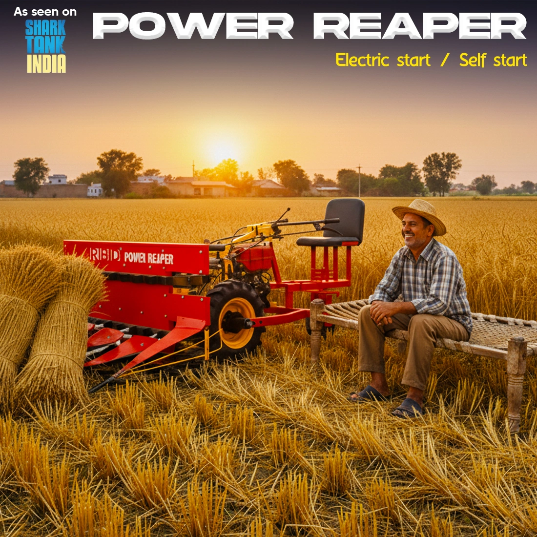 RBD 6hp Self Start Power Reaper with seat RBD 6hp Self Start Power Reaper with seat