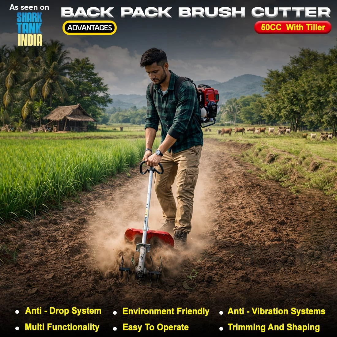 RBD 50cc Backpack Brush Cutter with Tiller RBD 50cc Backpack Brush Cutter with Tiller