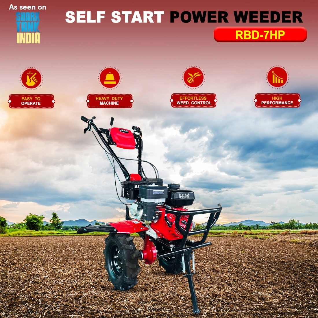 RBD 7 HP Self Start Power Weeder RBD 7 HP Self Start Power Weeder