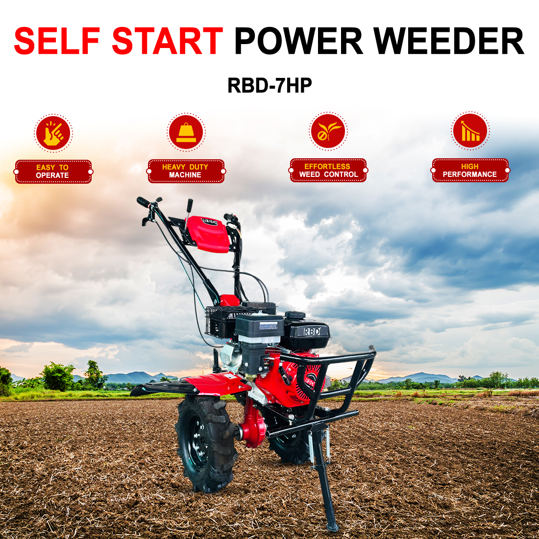 RBD 7 HP Self Start Power Weeder RBD 7 HP Self Start Power Weeder