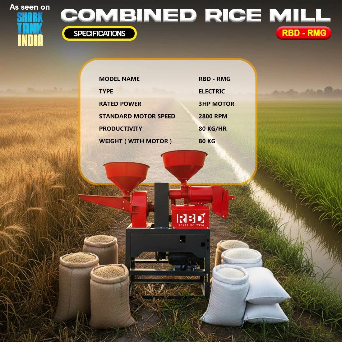 RBD Combined Rice Mill Machine RBD Combined Rice Mill Machine